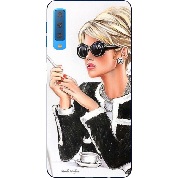 

Силиконовый чехол бампер Amstel для Samsung A750F Galaxy A7 2018 с картинкой Время кофе