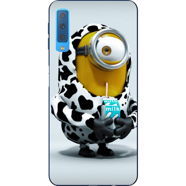 

Силиконовый чехол бампер Amstel для Samsung A750F Galaxy A7 2018 с картинкой Миньон с молоком