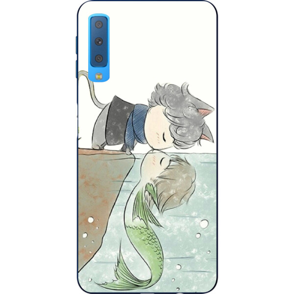 

Чехол силиконовый Amstel для Samsung A750F Galaxy A7 2018 с картинкой Кот с русалкой