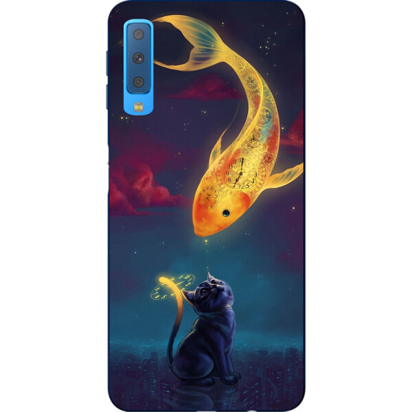 

Чехол бампер Amstel для Samsung A750F Galaxy A7 2018 с принтом Золотая рыбка