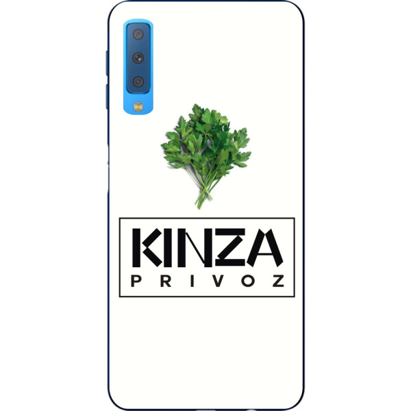 Антибрендовый силиконовый чехол Amstel для Samsung A750F Galaxy A7 2018 с картинкой Kinza Privoz