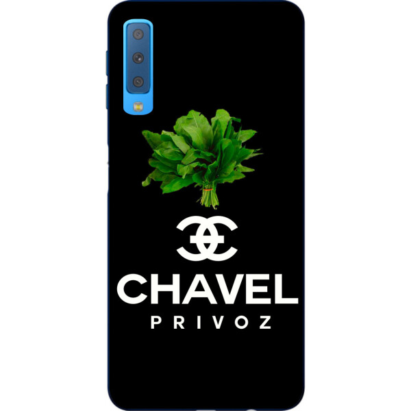 

Антибрендовый силиконовый чехол Amstel для Samsung A750F Galaxy A7 2018 с картинкой Chavel Privoz на черном фоне