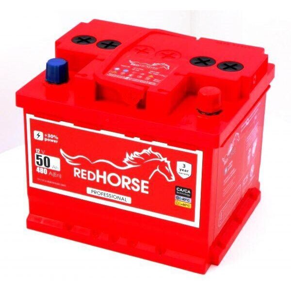 

Аккумулятор автомобильный RED HORSE 50 (R +)
