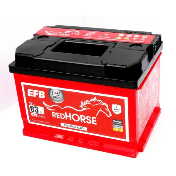 

Аккумулятор аавтомобильний RED HORSE EFB 63-0 (R +) (620А)