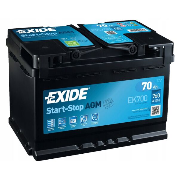 

Аккумулятор автомобильный EXIDE AGM 70 (R +)