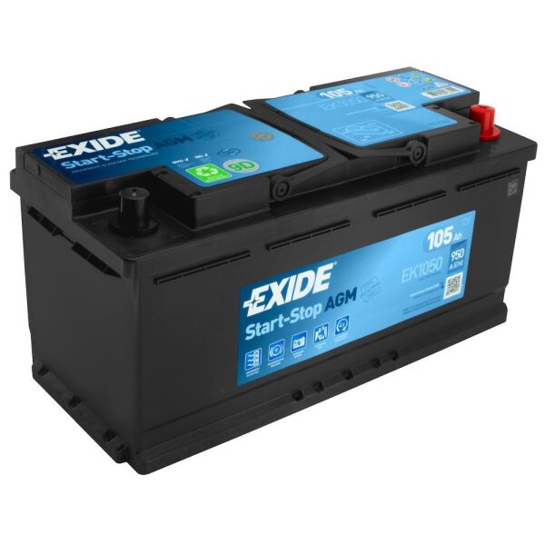 

Аккумулятор автомобильный EXIDE AGM 105 (R +) 950 A