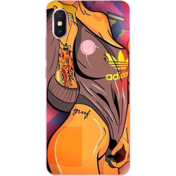 

Силиконовый чехол бампер Amstel для Xiaomi Redmi S2 с картинкой Девушка в майке adidas