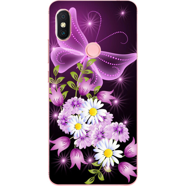 

Чехол силиконовый Amstel для Xiaomi Redmi S2 с картинкой Бабочка сиреневая