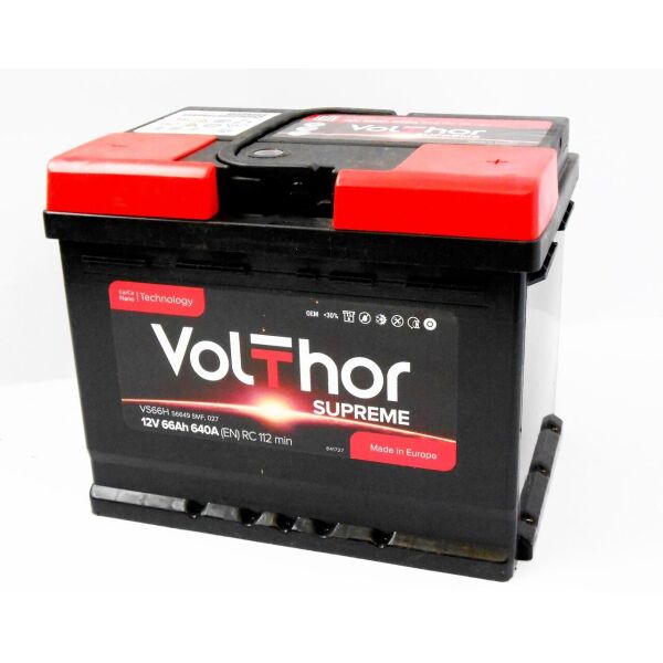 

Аккумулятор автомобильный VOLTHOR Supreme 66-0 (R +) (640A)