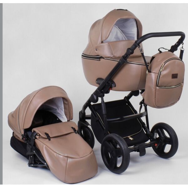 

Детская коляска 2 в 1 Victoria Gold Roxy бежевая эко-кожа