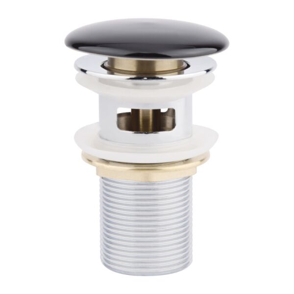 

Донный клапан для раковины Q-tap F009-1 BLA с переливом QTBLAF0091 хром/черный (69514)