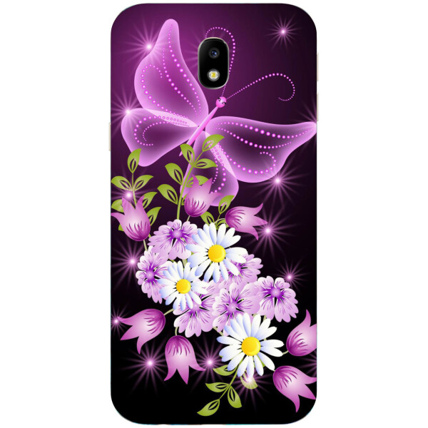 

Силиконовый чехол бампер Amstel для Samsung Galaxy J3 2018 с картинкой Бабочка сиреневая