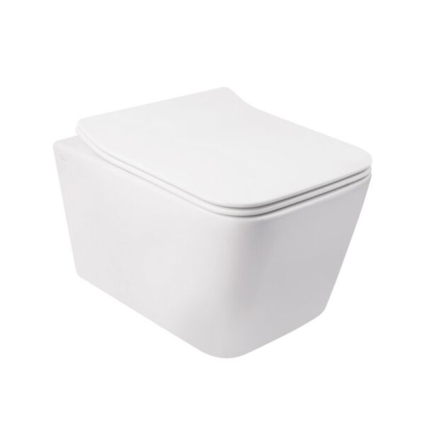 

Унитаз подвесной Qtap Crow безободковый с сидением Slim Soft-close QT05335170W белый (76502)