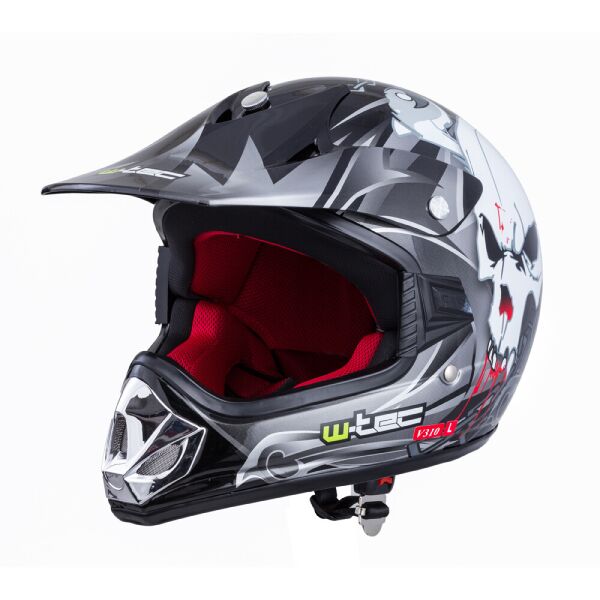 

Молодежный мотоциклетный шлем W-TEC V310 enduro - размер XL (55-56)/черный череп