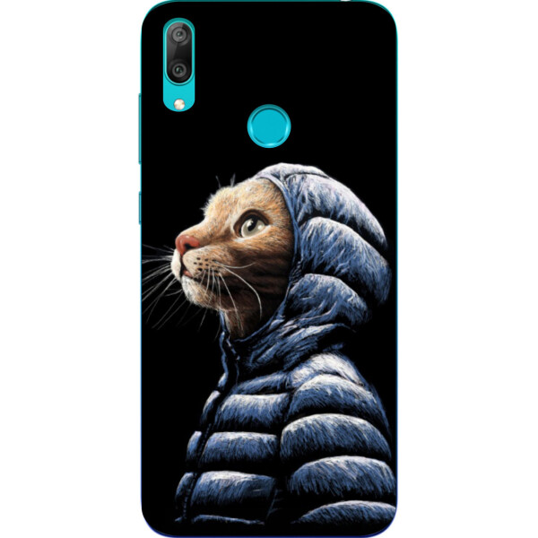 

Бампер силиконовый чехол Amstel для Huawei Y7 2019 с картинкой Кот в куртке