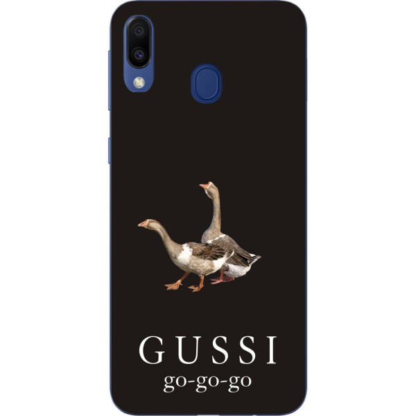 

Антибрендовый силиконовый чехол Amstel для Samsung Galaxy M20 с картинкой Gussi go go