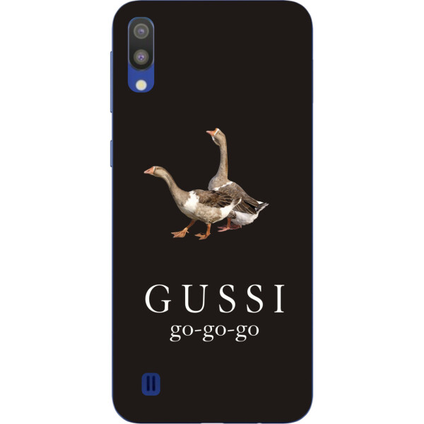 

Антибрендовый силиконовый чехол Amstel для Samsung Galaxy M10 с картинкой Gussi go go
