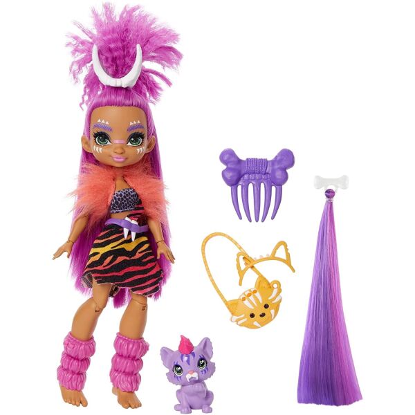 

Кукла Роарелей и питомец Феррелл Пещерный клуб с неоновой прядью Cave Club Roaralai Doll with Ferrell Dinosaur Pet & neon-bright hair GNM09