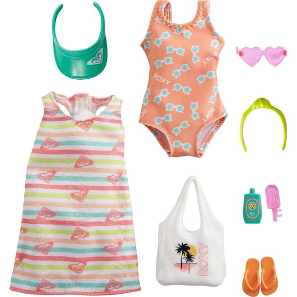 

Одежда для кукол Барби Barbie Storytelling Fashion Pack Inspired by Roxy Striped Dress, Swimsuit GRD57
