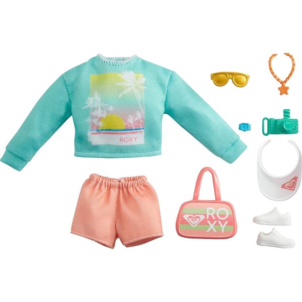 

Одежда для кукол Барби Barbie Storytelling Fashion Pack Inspired by Roxy Sweatshirt, Orange Shorts GRD59