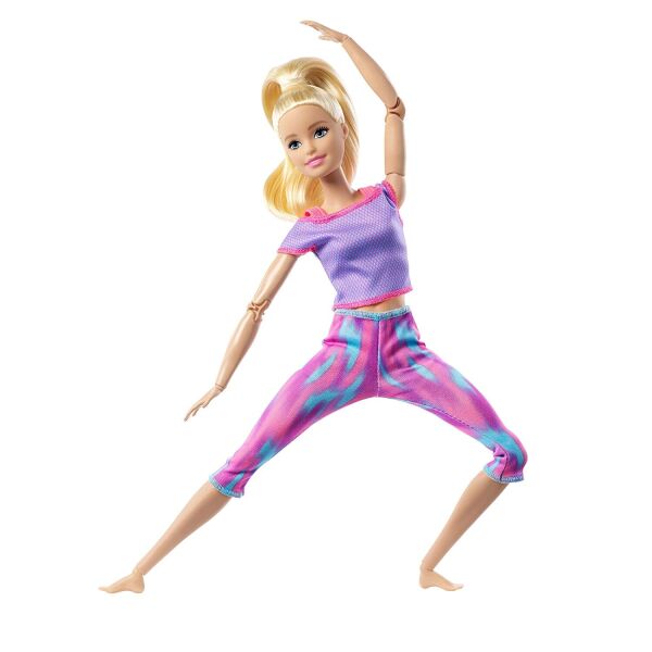 

Кукла Барби Йога Двигайся как я Barbie Made to Move Doll Wearing Pink Dye Pants, Long Blonde Ponytail GXF04