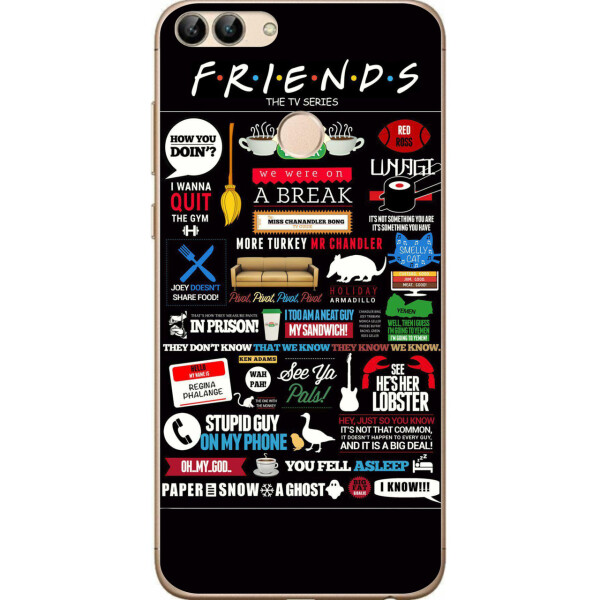 

Бампер силиконовый чехол Amstel для Huawei P Smart с картинкой Стикеры Friends