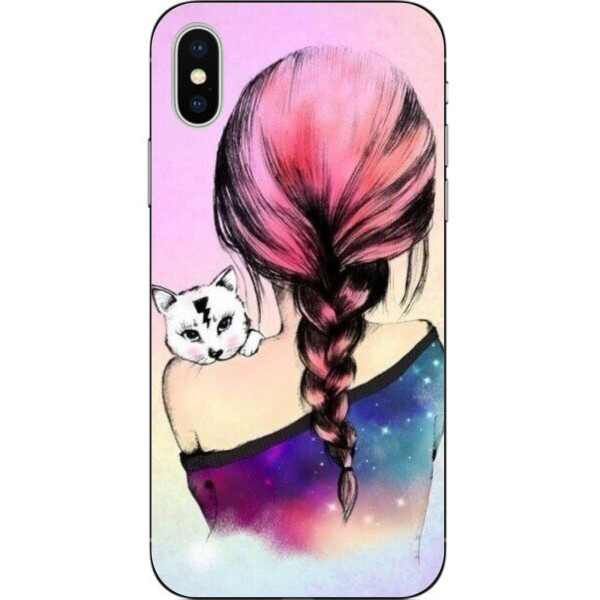 

Силиконовый чехол Amstel с рисунком для Iphone Xs Девушка с котенком