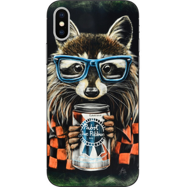 

Силиконовый чехол Amstel для Iphone Xs с картинкой Енот в очках