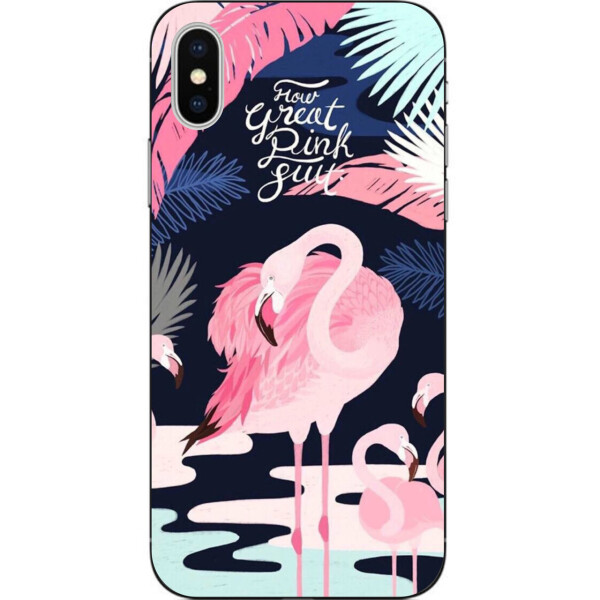 

Бампер силиконовый чехол Amstel для Iphone Xs с картинкой Фламинго