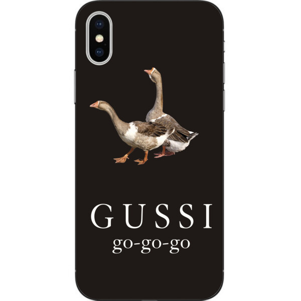 

Антибрендовый силиконовый чехол Amstel для Iphone Xs с картинкой Gussi go go