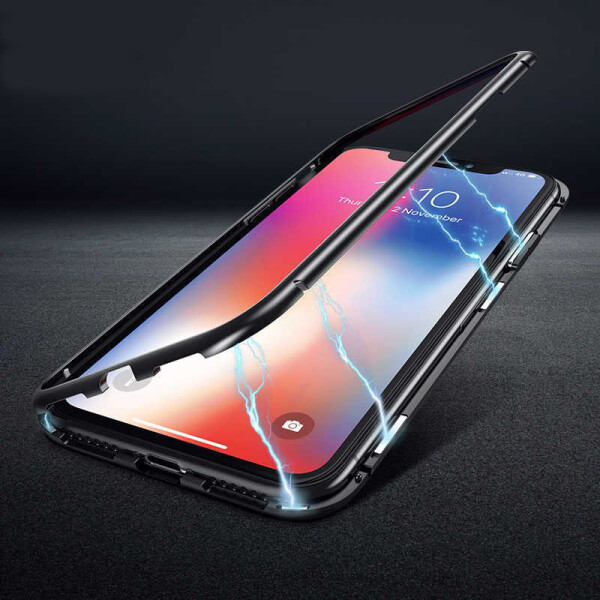 

Магнитный чехол 360 Amstel для iPhone Xs бампер накладка Case Magnetic Frame черный