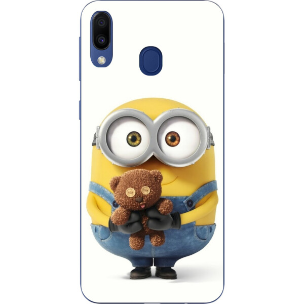 

Силиконовый чехол бампер Amstel для Samsung Galaxy A30 2019 A305F с картинкой Миньон с мишкой