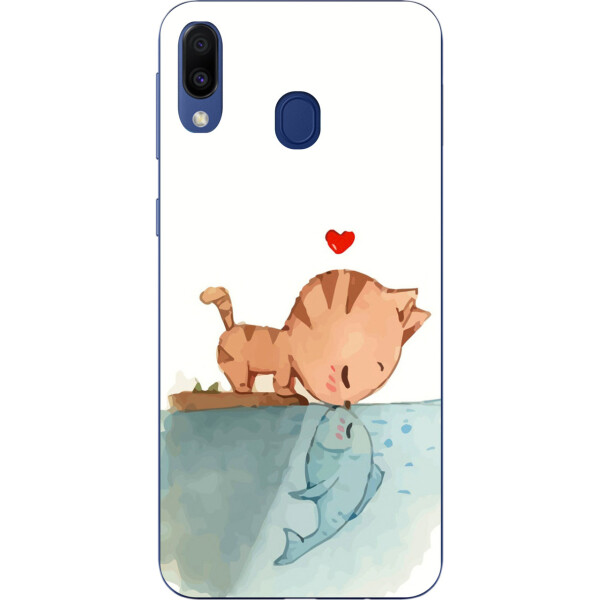 

Силиконовый чехол бампер Amstel для Samsung Galaxy A30 2019 A305F с картинкой Поцелуй кота