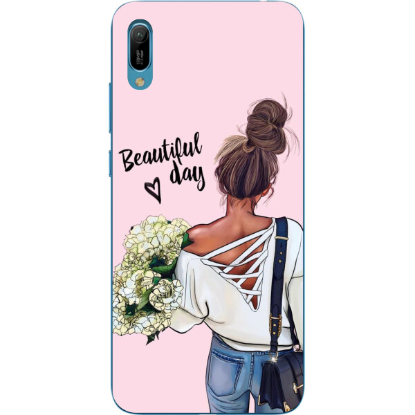 

Чехол силиконовый Amstel для Huawei Y6 2019 с картинкой Девушка с букетом