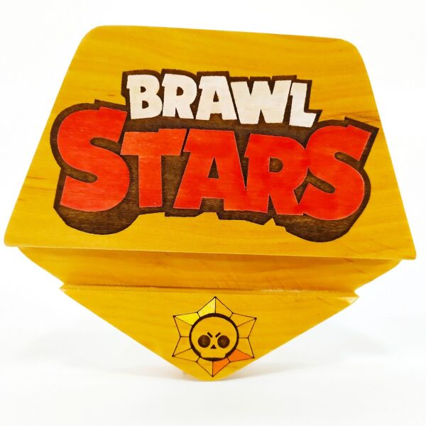 

Подставка держатель для мобильного телефона смартфона планшета Brawl Stars Мастерская мистера Томаса 12,5х10,5 см дерево лак