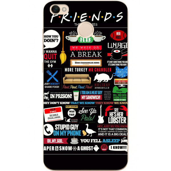 

Бампер силиконовый чехол Amstel для ZTE Blade A6 с картинкой Стикеры Friends