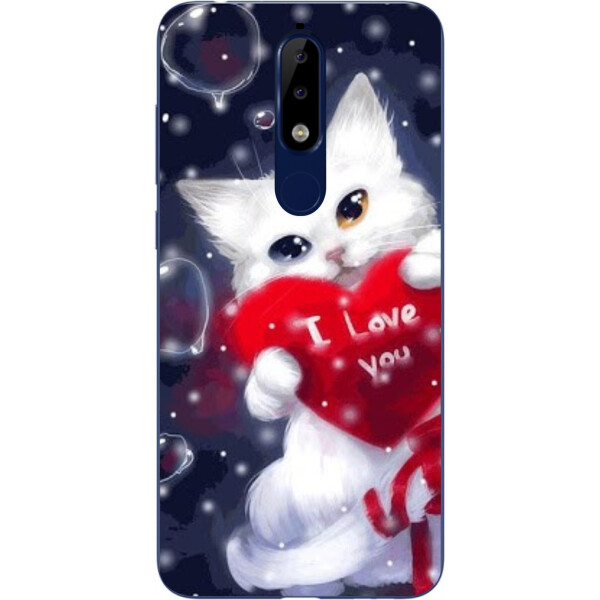 

Силиконовый чехол Amstel для Nokia 5.1 2018 с картинкой Котик с сердцем