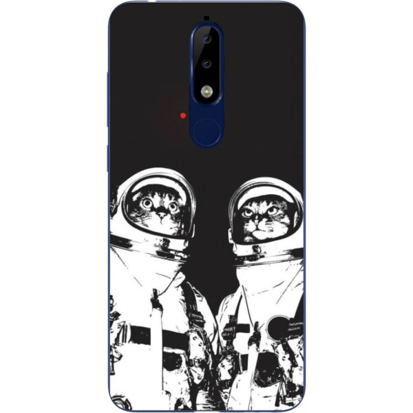 

Силиконовый чехол бампер Amstel для Nokia 5.1 2018 с картинкой Космонавты коты