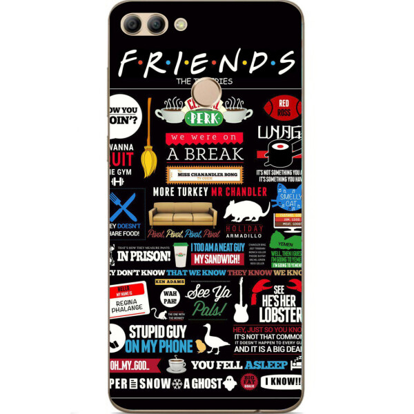 

Бампер силиконовый чехол Amstel для Huawei Y9 2018 с картинкой Стикеры Friends