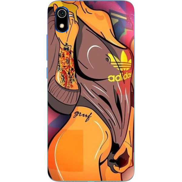 

Бампер силиконовый чехол Amstel для Xiaomi Redmi 7A с картинкой Девушка в майке adidas