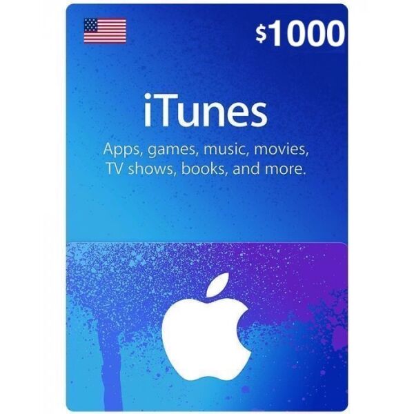 

Подарочная карта iTunes Apple / App Store Gift Card 1000 usd US-регион