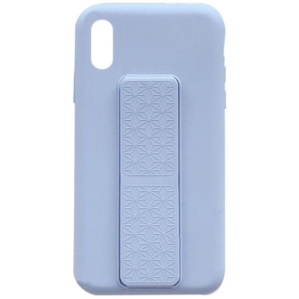 

Противоударный Защитный Силиконовый Чехол - Накладка с Держателем Epik Silicone Case Hand Holder для Apple iPhone X / XS (5.8") Матовый / + Функция Подставки / с Микрофиброй / Сиреневый / Dasheen