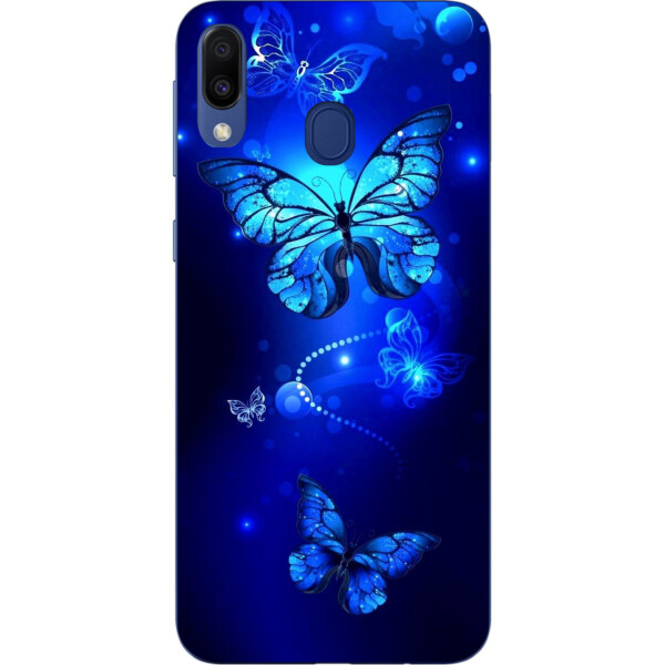 

Бампер силиконовый чехол Amstel для Samsung Galaxy A20 2019 A205F с картинкой Синие бабочки
