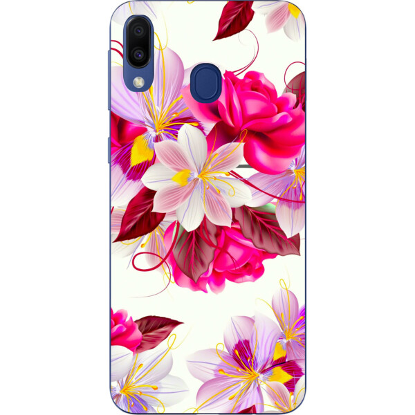 

Бампер силиконовый чехол Amstel для Samsung Galaxy A20 2019 A205F с картинкой Яркие цветы