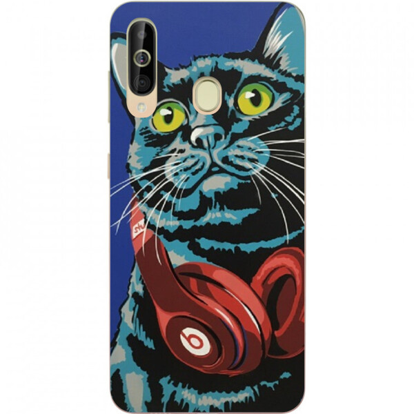 

Силиконовый чехол Amstel с рисунком для Samsung A60 2019 Galaxy A6060 Кот с наушниками