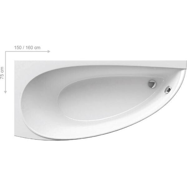 

Ванна акриловая Ravak Avocado 150x75 левая CT01000000