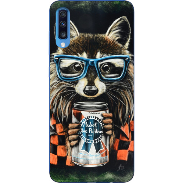 

Силиконовый чехол Amstel для Samsung A70 2019 Galaxy A705F с картинкой Енот в очках