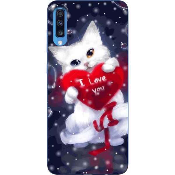 

Силиконовый чехол Amstel для Samsung A70 2019 Galaxy A705F с картинкой Котик с сердцем