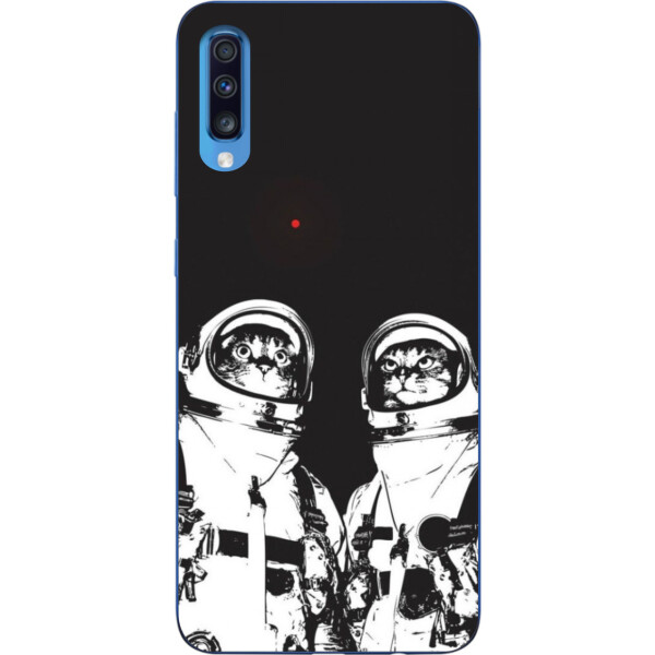 

Силиконовый чехол бампер Amstel для Samsung A70 2019 Galaxy A705F с картинкой Космонавты коты