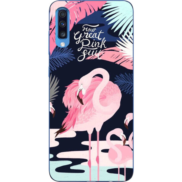 

Бампер силиконовый чехол Amstel для Samsung A70 2019 Galaxy A705F с картинкой Фламинго